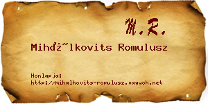 Mihálkovits Romulusz névjegykártya